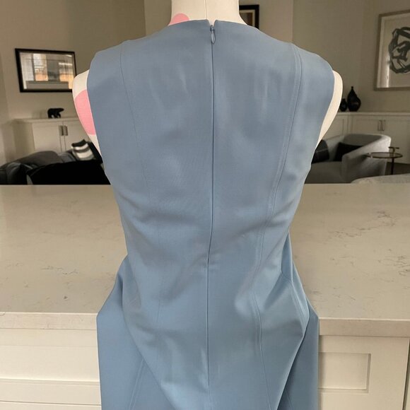 Theory Helaina Slvless Round Nk A-Line Virgin Wool Lined Dress Blue Sz 4 NWOT - Picture 6 of 12